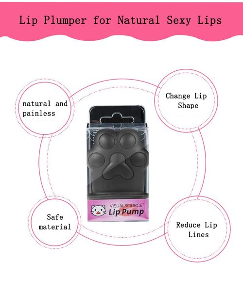 SFBBCLOZ Lip Plumper Cute Silicone Cat Paw Lip Pumper Device Quick Natural Lip Enhancer Tool Fuller Lip For Beauty Gadgets Sexy Lip Mouth (Black)