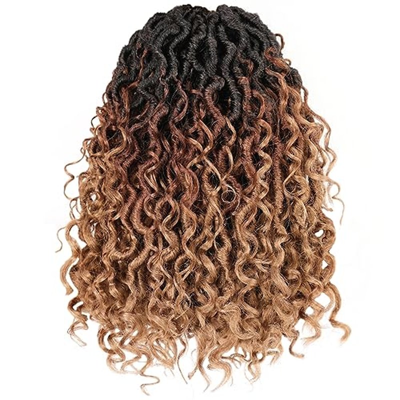 Beverlee 24 Inch Goddess Locs Crochet Hair 8 Pcak Boho Faux Locs Boho Goddess Locs Crochet Locs Pre Looped Soft Hippie Locs Synthetic Bohemian Curly Crochet Locs Hair for Black Women 1B/30/27#