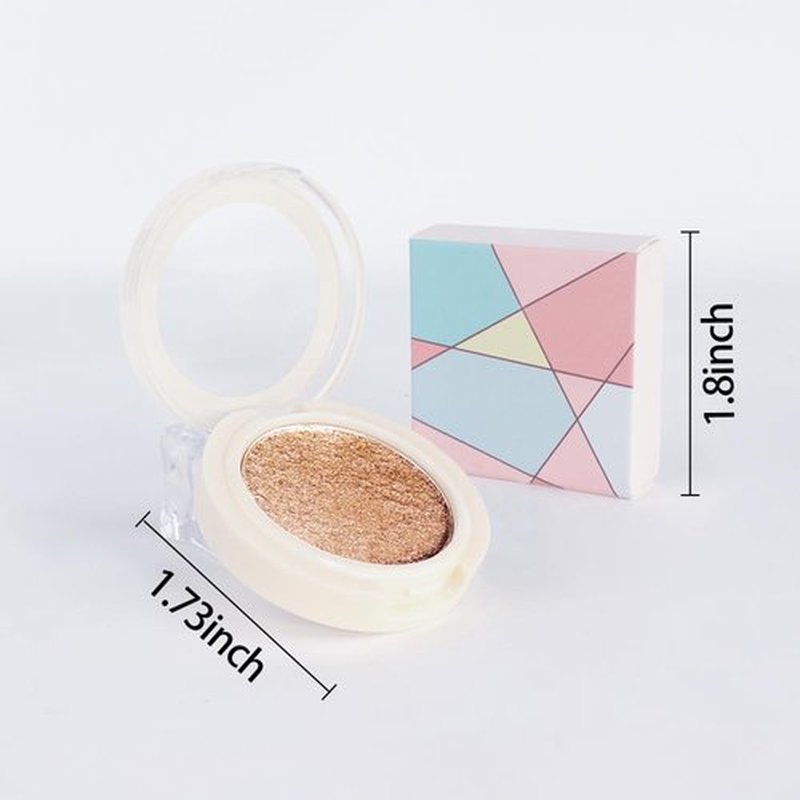 Eyeshadow Single Glitter, High-Pigment Monochrome Eye Shadow Pressed Powder, Everyday Velvety Silky Eye Makeup Looks, Professional Long-Lasting Waterproof Single Eyeshadow Palette, Champagne Gold 06