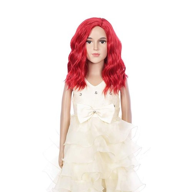 PATTNIUM Kids Child Wig Red Wig for Kids Short Wavy Wig Gilrs Red Wig Cosplay Halloween Party Costume Synthetic Wig(Red)
