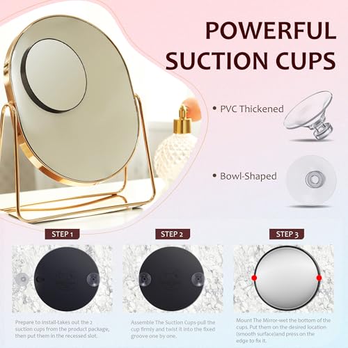 WOHOMIBAN 30X Magnifying Mirror, Magnified Mirror 3.5" with Two Suction Cups and Tweezer, Travel Magnifying Mirror Set Comes with Portable Storage Bag, Small Magnifying Mirror for Travel(White)