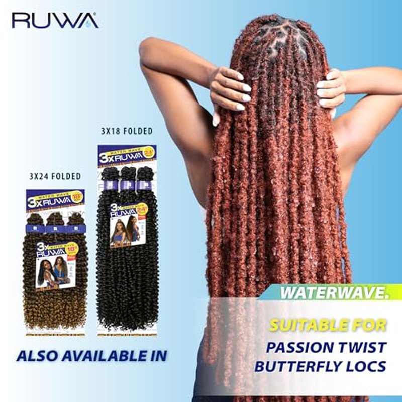 Sensationnel Ruwa prestretched braiding hair - 3x ruwa 48 inch 24 folded water repellent kanekalon fiber fast dry sports braid - 3x Ruwa 24 inch (1 pack, m51)