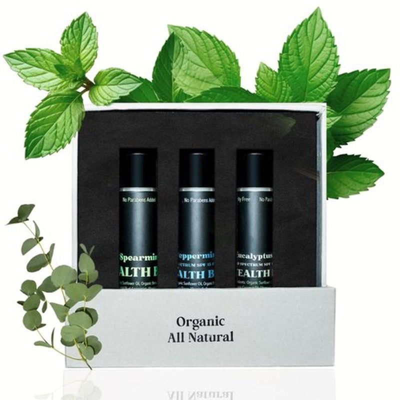 STEALTH BALMS Organic Mint Lip Balm - SPF 15 Sun Protection - Moisturizing Lip Balm - Includes Spearmint, Peppermint, and Eucalyptus Mint Lip Balms - Chapstick to Smooth Chapped Lips, Gifts for men