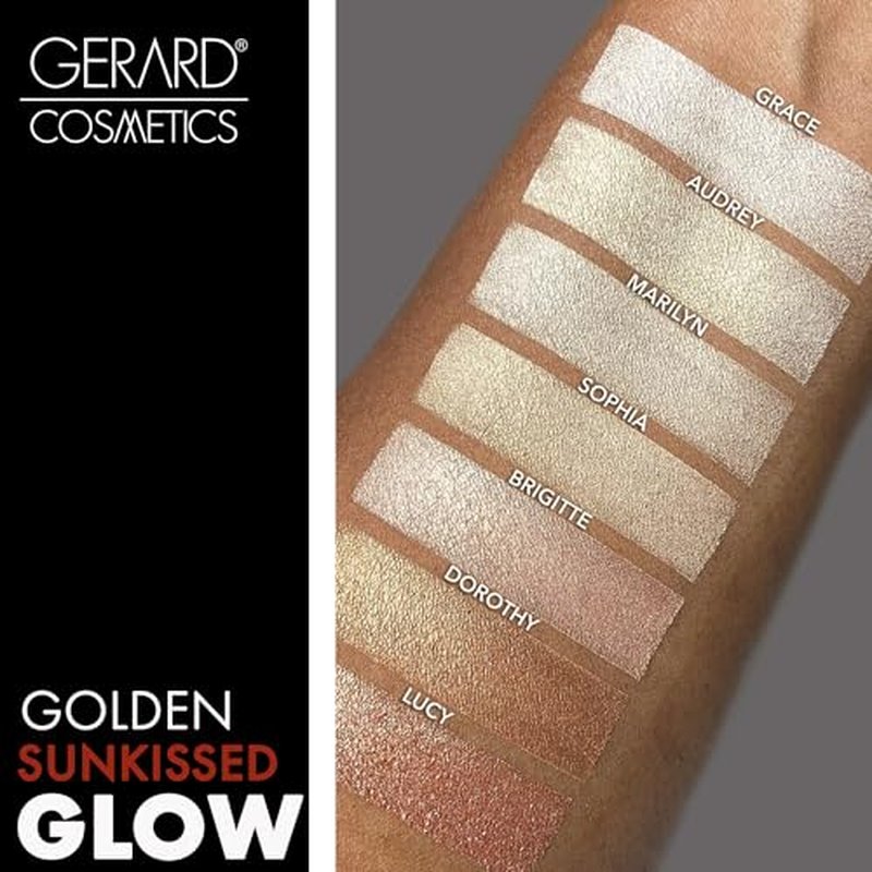 Gerard Cosmetics Star Powder Highlighter Audrey | Champagne Gold Highlighter Makeup for Glowing Skin | Professional Mineral Facial Luminizer | Cruelty Free | Made in the USA