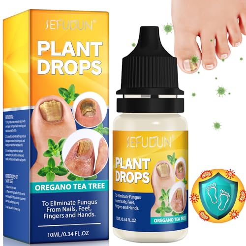 Plant Drops Nail Growth Oil, Nail Repair for Damaged Nails, Plant Drops for Discolored Nails with Tea Tree Oil, Oregano Oil & Lavender Oil, Nail Care Moisturizer for Toenail and Fingernail