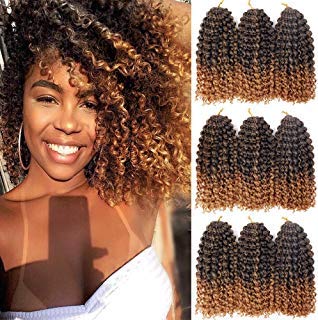 8 Inch Short Passion Twist Crochet Hair - 9 Bundles Marlybob Kinky Curly Crochet Hair for Black Women and Kids - Water Wave Crochet Braids
