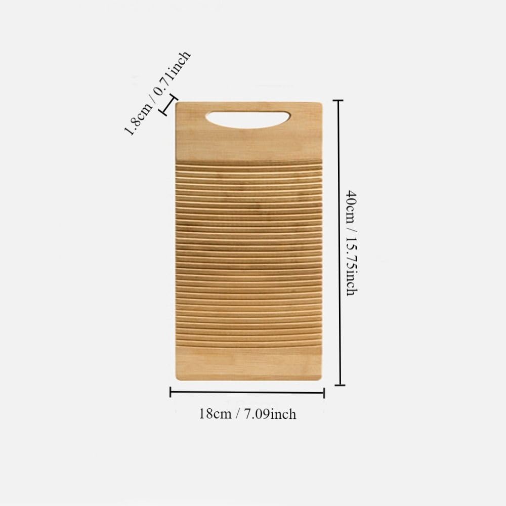 Non-Slip Wooden Washboard,Easy to Use,Laundry Cleaning Board with Hanging Hole,Easy to Storage,Durable Scrub Board Washing Board for Laundry Room