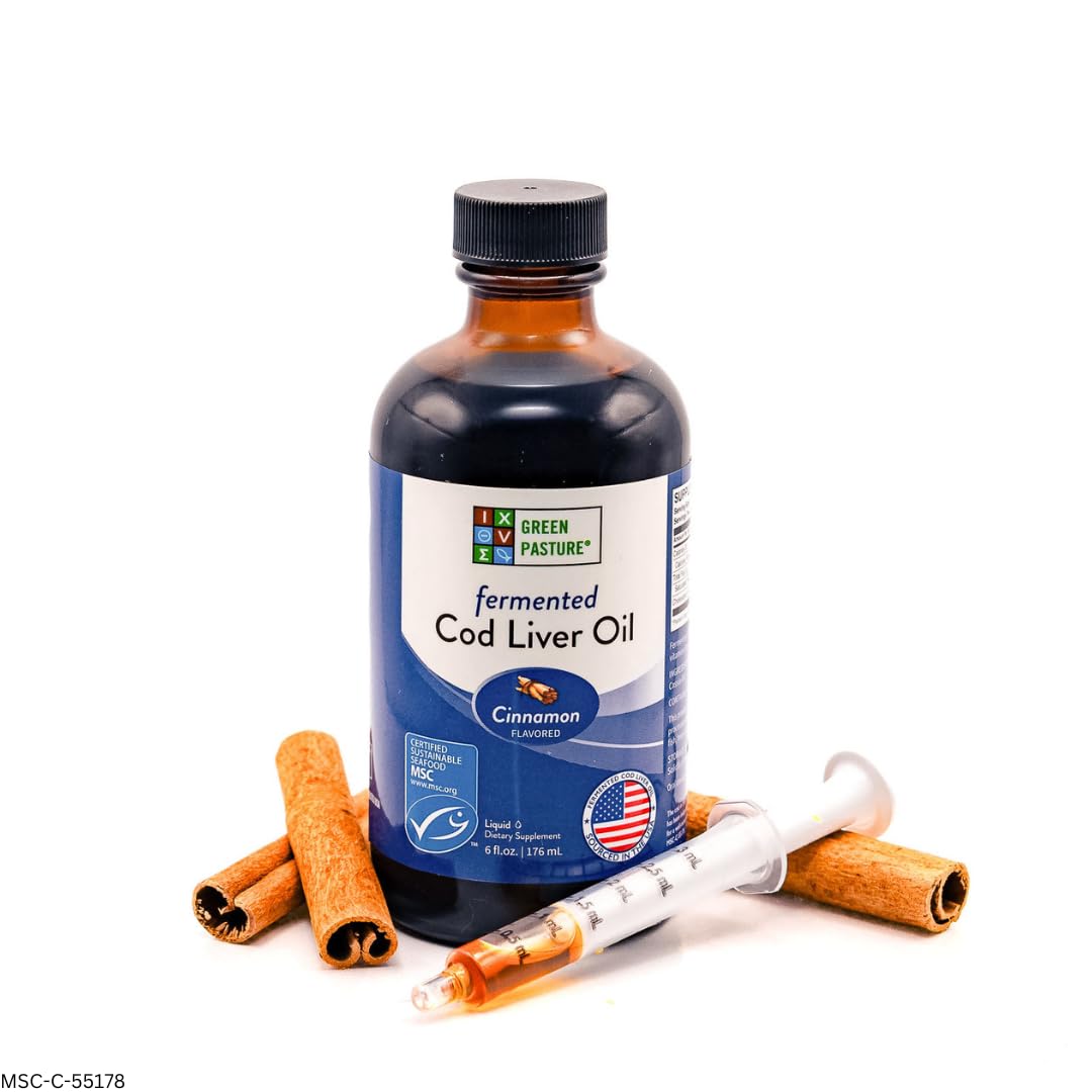 Green Pasture - Fermented Cod Liver Oil Liquid - 6 fl. oz. - Cinnamon