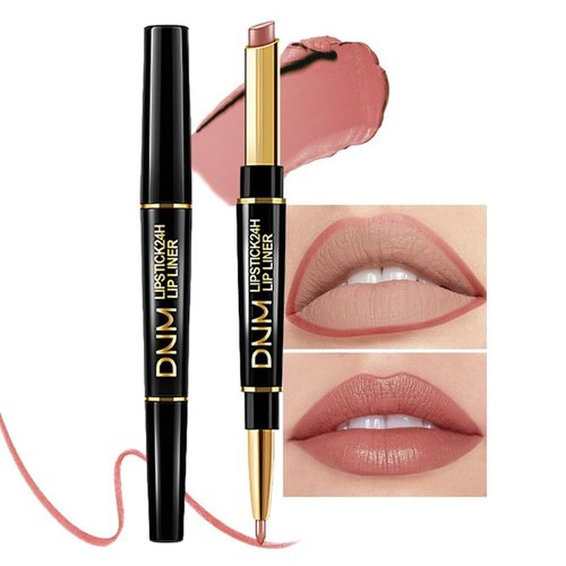 HHLTOH Fairest Nude Velvet Matte Lip Liner and Lipstick Combo Set Kit for Women, DNM Magic 24 Hours Lipstick and Lip Liner Makeup Set Stain Long Lasting Waterproof labial Care Cruelty-free, 47#