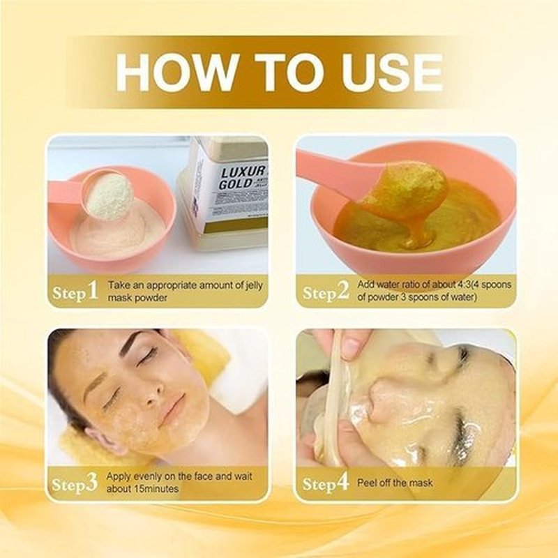 Angeland Jelly Mask for Facials Professional Natural Gel Face Masks, Moisturizing & Hydrating Jelly Face Masks, Peel Off Face Masks SkinCare 23 Fl Oz (24K Gold)