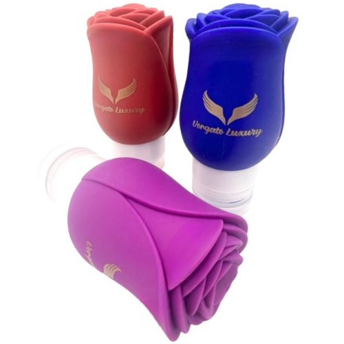 Vorgato Luxury- Silicone Travel Bottles for Toiletries - 3oz Travel Size Bottles - Silicone Travel Bottles - TSA Approved Travel Bottles - Refillable Travel Bottles
