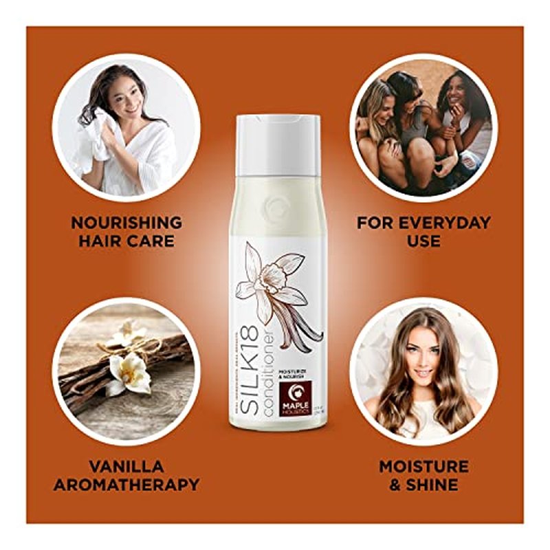 Hair Conditioner for Damaged Dry Hair - Silk Protein Conditioner for Dry Hair Frizz Control & Shine - Hydrating Conditioner for Curly Hair with Argan Oil and Hair Moisturizer for Dry Hair Care