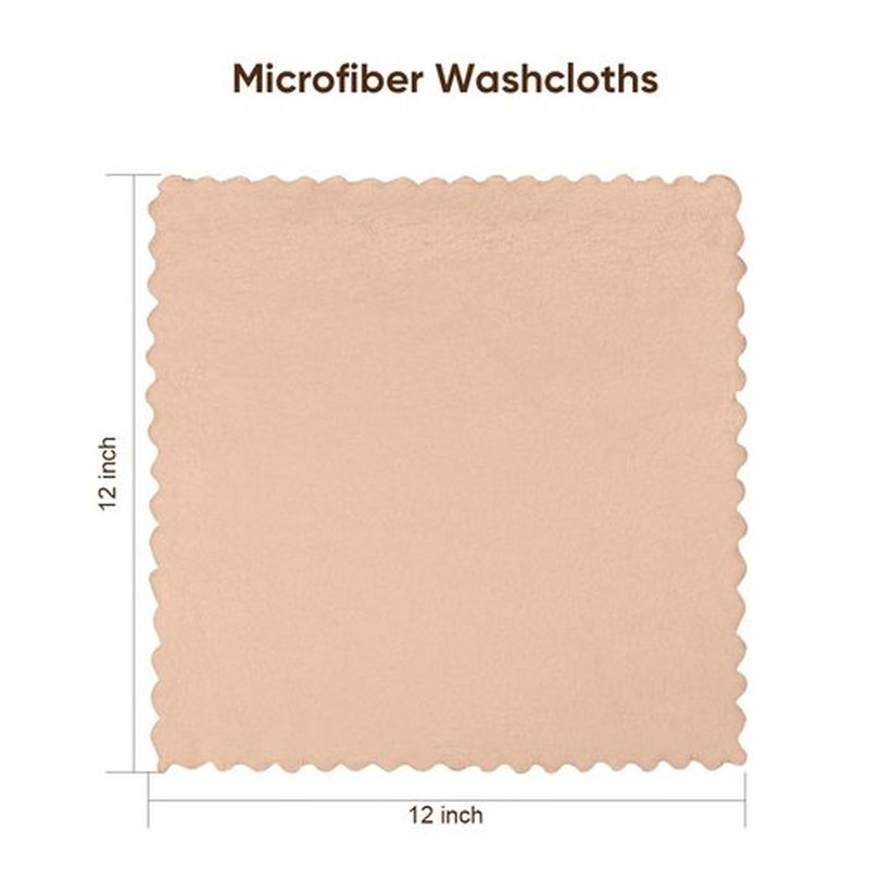 Orighty Ultra Soft Washcloths 48 Pack, Premium Microfiber Towel Sets 12 x 12 inches, Absorbent and Quick Drying Coral Velvet Washcloth, Multi-Purpose Wash Cloths for Bathroom, Hotel, and Gym (Brown)