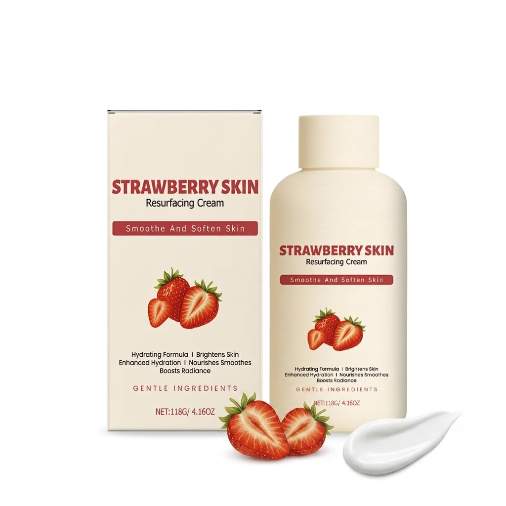Strawberry Skin Treatment, Trystrawberry Legs Resurfacing Cream, Advanced Triple-Acid Complex For Keratosis Pilaris, Reduce Chicken Skin Bumps