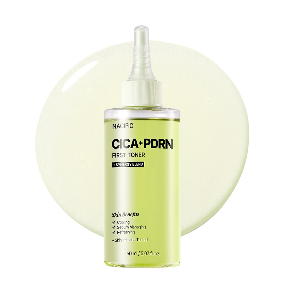 NACIFIC CICA PDRN First Toner 5.07 fl oz 150ml, Centella Asiatica & PDRN for Sensitive Skin, Cooling Spot Toner, Balancing & Soothing Korean Skincare