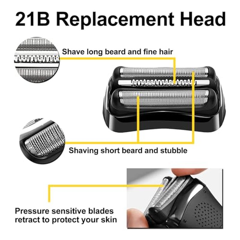 21B Series 3 Electric Shaver Replacement Head Compatible with Braun Series 3 Foil Shaver Replacement Heads 21b 3010s, 3040s,5409,etc for Braun Part 21b