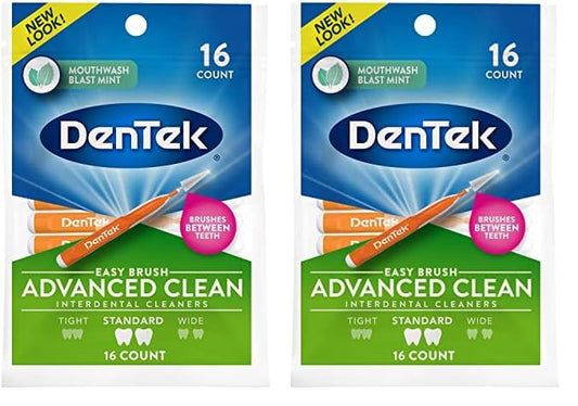 DenTek Easy Brush Interdental Cleaners, Mint, 16 Count | 10 Pack