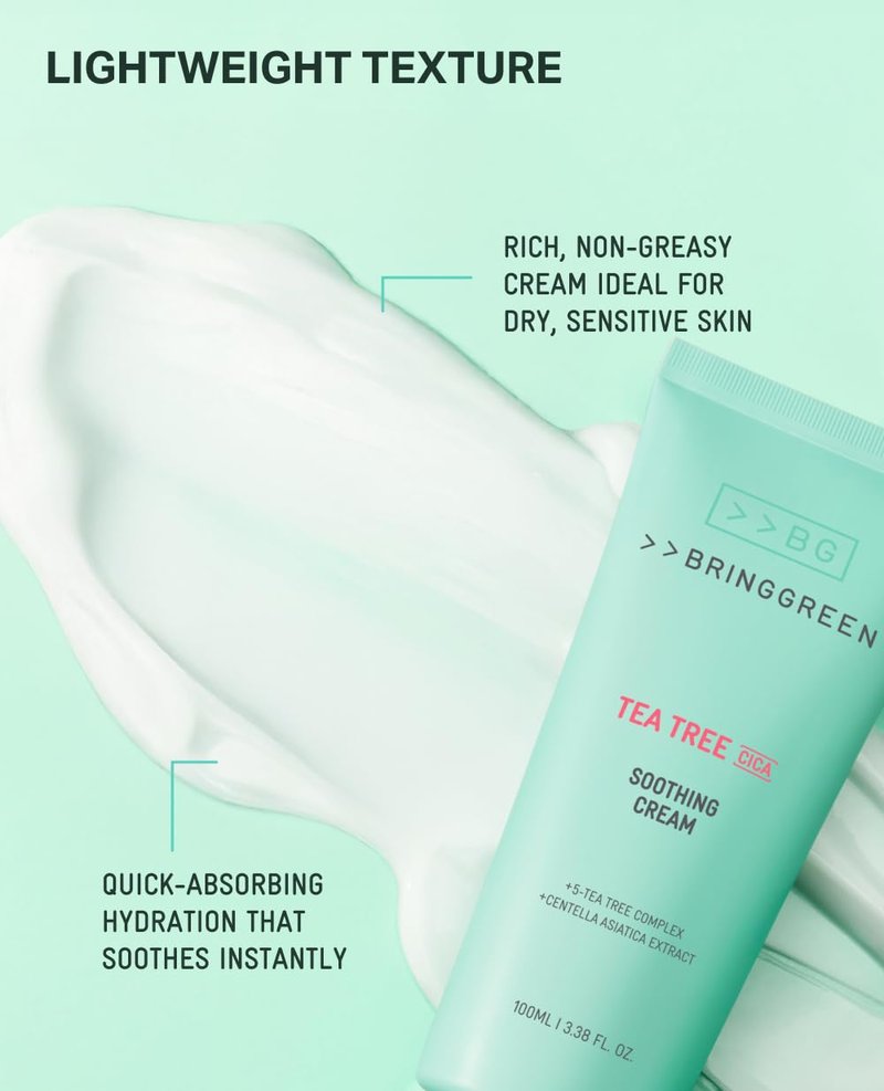 Tea Tree Cica Soothing Cream - Calming Moisturizer for Skin | 100ml Korean Facial Cream