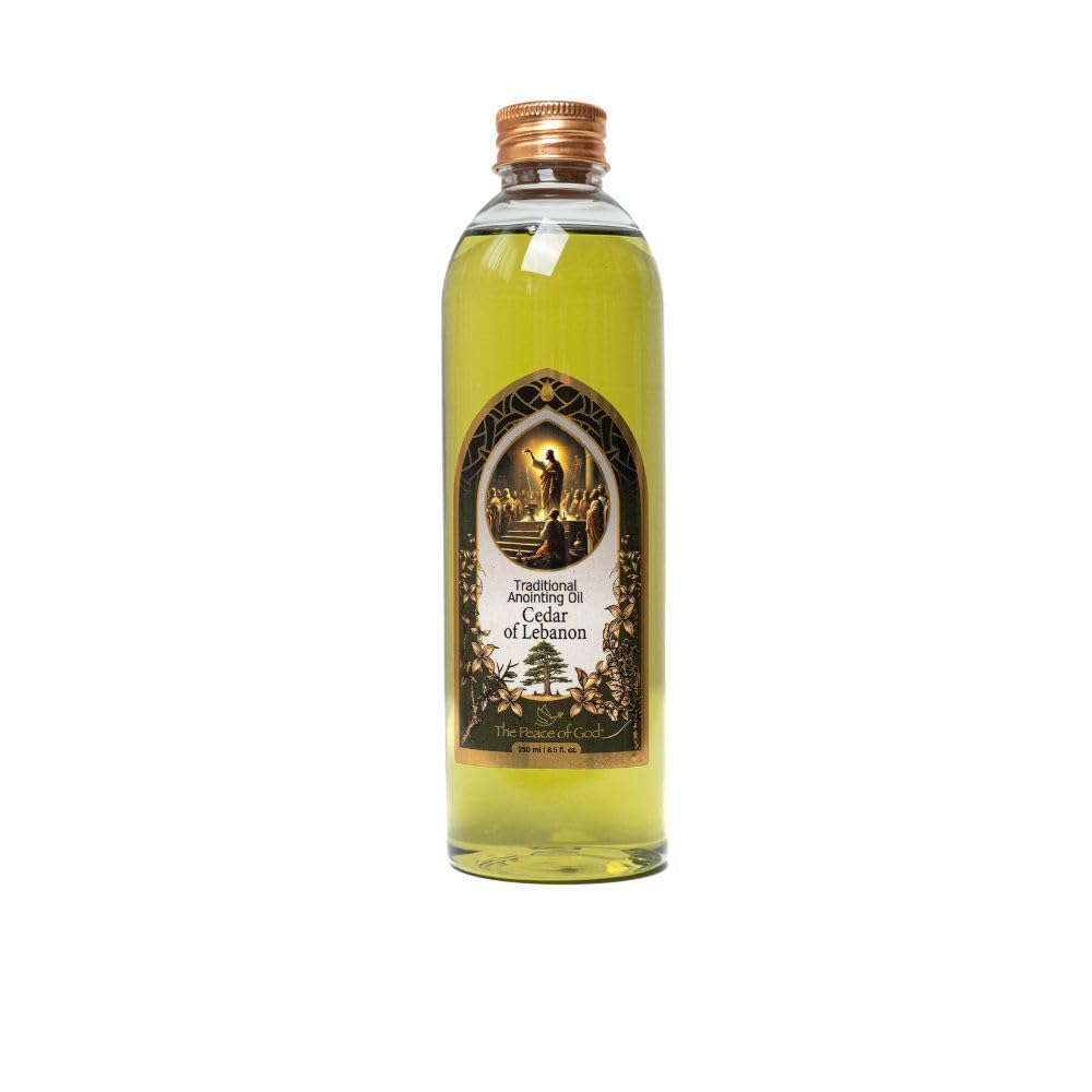Cedar of Lebanon Scented Blessed Holy Anointing Oil Bottle for Christian Prayer, Meditation from Israel Jerusalem - 250 ml | 8.5 fl.oz.