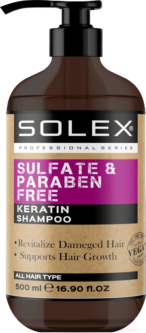 Solex Keratin Shampoo and Conditioner Set for Hair Growth- Sulfate & Paraben Free - Volumizing Shampoo - Treatment for Men & Women Hair Thickening Volumizing Products, (2 pc. X 16.9 Fl Oz / 500mL)