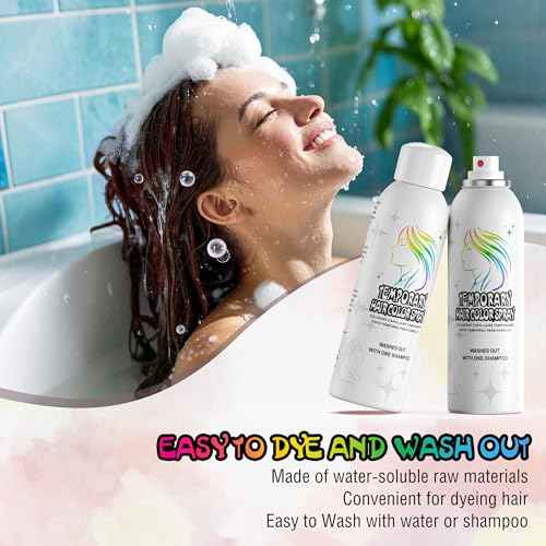 Purple Temporary Hair Color Spray - Gentle Formula, Washable & Non-Sticky | Instant Hair Dye Alternative for Adults | Halloween, Costume, Party Makeup, 150ml