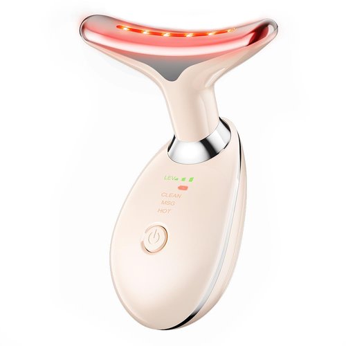 YUNRUO Neck Face Massager, Facial Massage Device with Thermal, Triple Action Colour Modes for Skin Care, Face Sculpting Tool for Double Chin(pink)