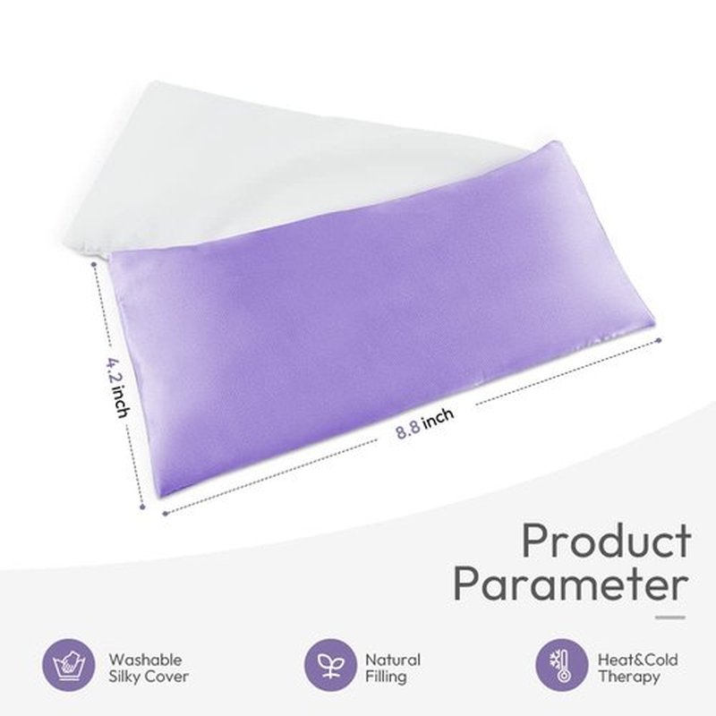 Eye Pillows for Relaxation, Yoga Eye Pillow for Meditation, Microwavable Weighted Eye Pillow for Yoga, Moist Heat & Cold Eye Compress No Scent (Light Purple) - 2 Pack