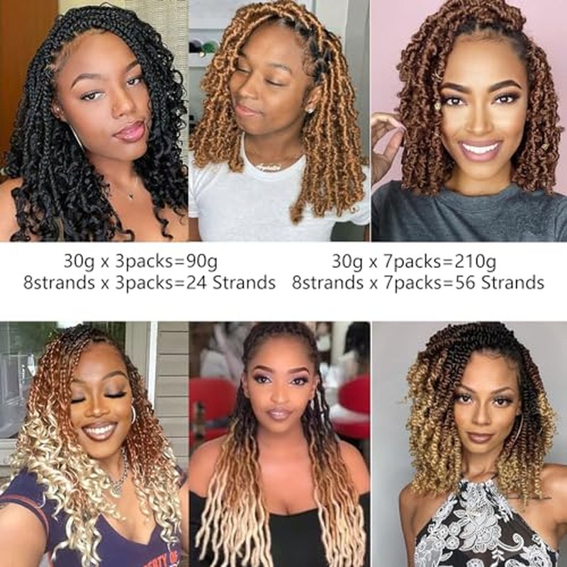 Kinky Twist Hair Marley Twist Hair Marley Twist Braiding Hair Springy Twist Hair Afro Twist Hair 14 Inch 3 Packs Pre Separated Pre Fluffed Twist Hair Marley Crochet Hair Extensions (1B,3Packs)