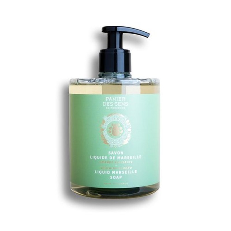 Panier des Sens - Liquid Hand Soap - Almond Hand Wash - French Marseille Moisturizing Hand Soap with Coconut Oil - Refillable Kitchen & Bathroom Hand Soap - 96% Natural Ingredients -16.9 Fl.oz
