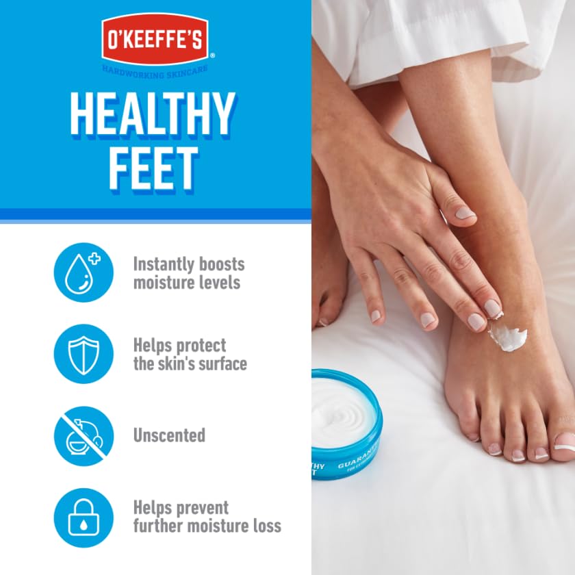O’Keeffe’s Healthy Feet Cream Twin Pack - 91g Moisturizing Foot Care