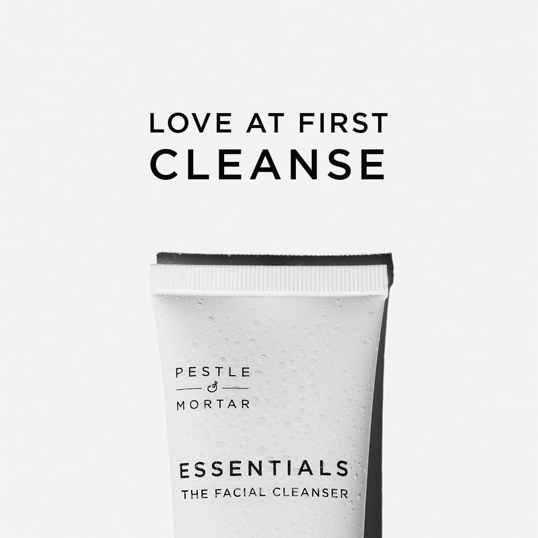 Pestle & Mortar Essentials THE FACIAL CLEANSER - Cleanses and calms skin without stripping natural oils for itchy sensitive skin, Fragrance-Free 3.38 Fl Oz.