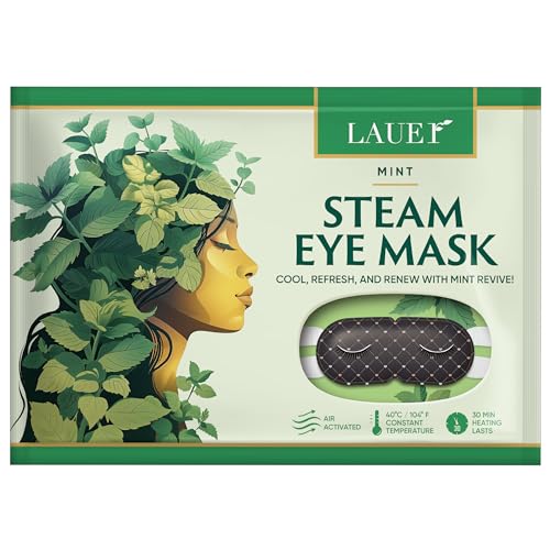 Heated Eye Steam Mask Dry Eyes Self Warm Compress for Dark Circles Puffiness Treatment Warming Eye Mask for Relaxation & Moist Heat Therapy Fatigue, Stress, and Migraine 6 Pack Aromas Home Spa