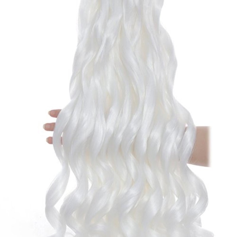 French Curly Braiding Hair 24 Inch 8 Packs - Pre Stretched Bouncy Braiding Hair- Loose Wavy Braiding Hair Synthetic Hair Extensions (24 inch 8 packs White)