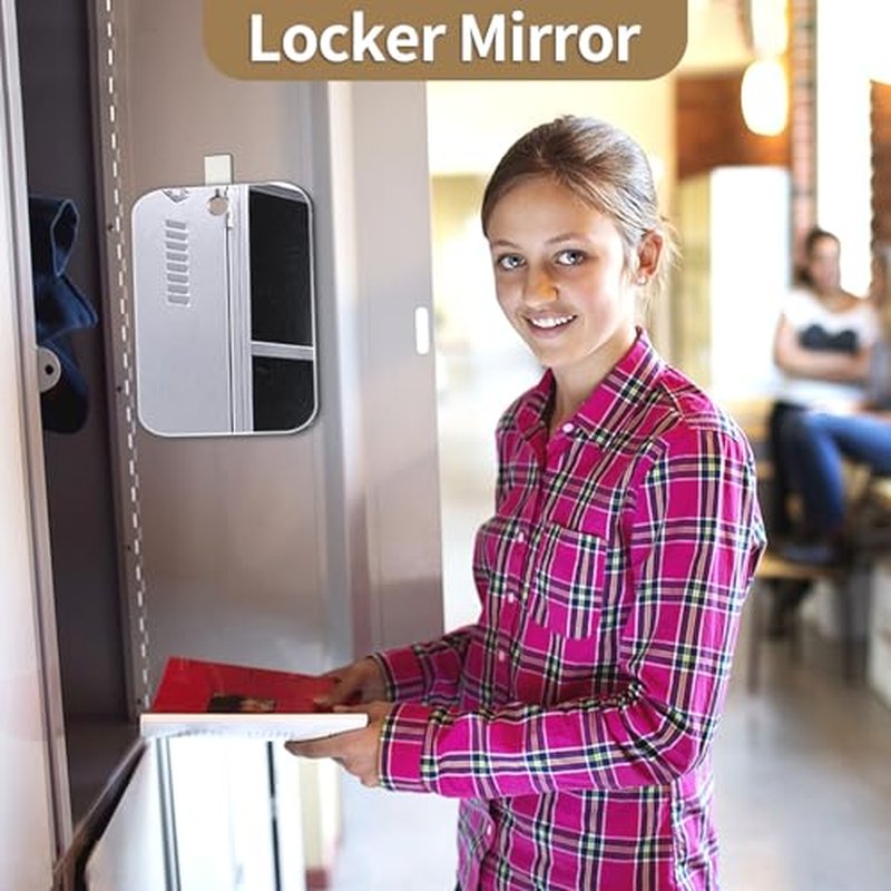 Shower Mirror Fogless for Shaving, Medium 8 x 6 inch Fogless Mirror for Shower, Small Wall Hanging Portable Travel Camping Mirrors, Unbreakable Handheld Locker Shave Mirror Makeup Plastic, Bathroom
