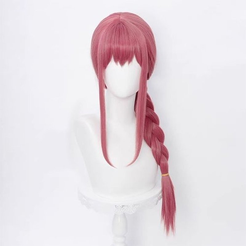 Ebingoo Pink Wig for Women + Wig Cap Long Straight Braids Cosplay Synthetic Wig for Halloween Costume Anime Party