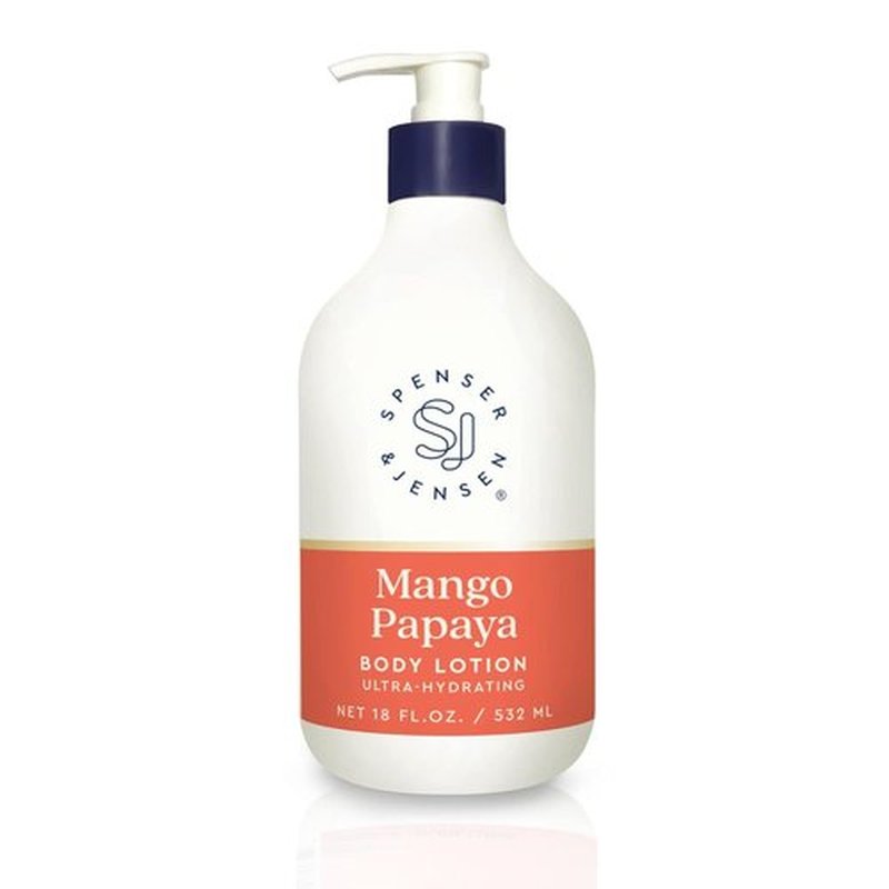 Spenser & Jensen Daily Moisturizing Body Lotion with Hydrating Mango & Papaya - Gentle On All Skin Types - Body Lotion for Women & Men - Paraben Free - 18 Oz (Pack of 1)