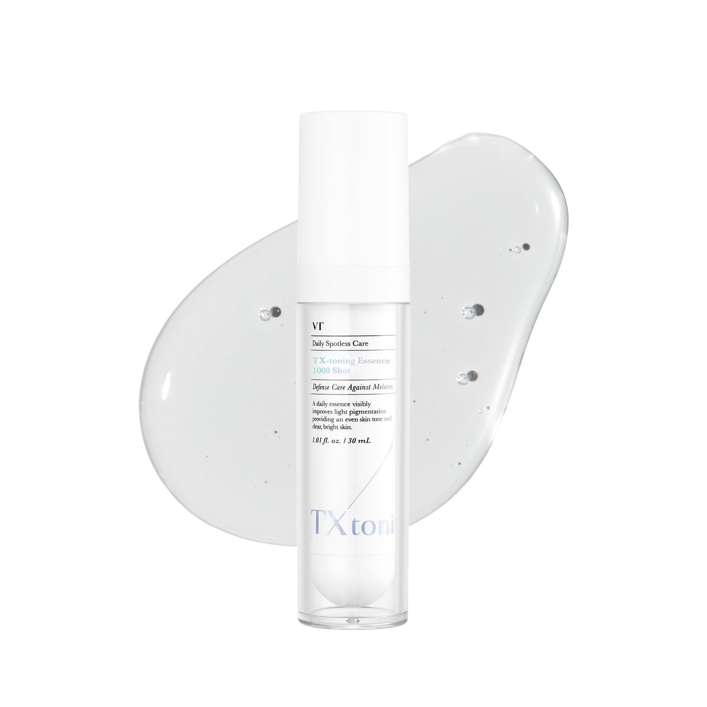 VT COSMETICS TX Toning Essence 1000 Shot, Tranexamic Acid Serum with Niacinamide, Glutathione for Radiant Glass Skin Face, Dark Spots, Sun Spots, Age Spots, Acne Scar, Korean Skin Care (1.01 fl. oz.)