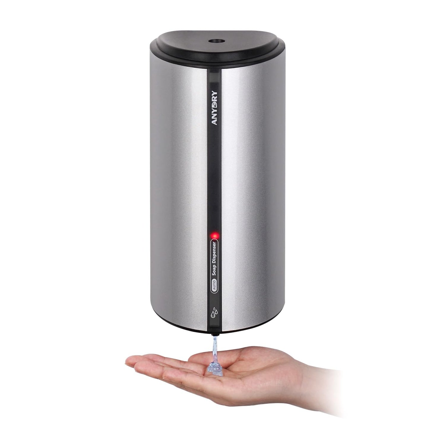 anydry 29fl.oz/850ml Commercial Automatic Liquid Soap Dispenser Wall-Mounted Large Capacity Model AD1209 Silver