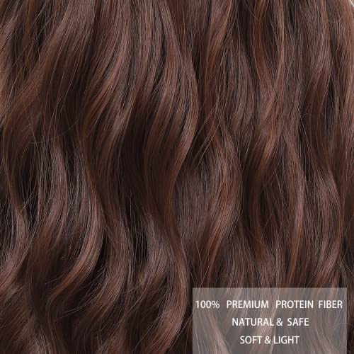 WEIWENHEE Short Wave Curly Bob Wig With Bangs-14 inch, Black Mixed Brown,Short Bob Wigs, Synthetic Wigs For Women, Natural Looking Heat Resistant Fiber Wigs
