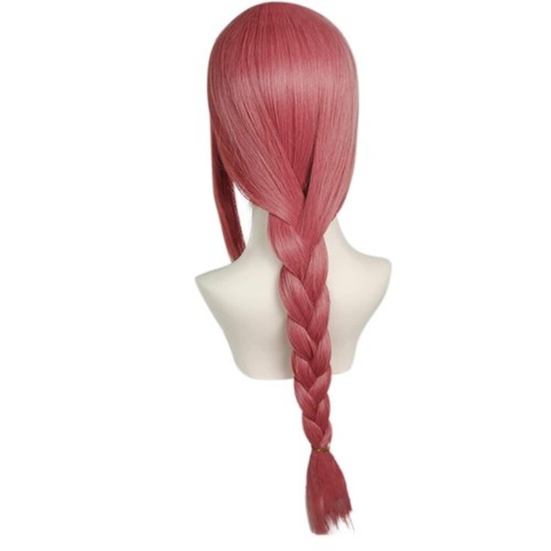Ebingoo Pink Wig for Women + Wig Cap Long Straight Braids Cosplay Synthetic Wig for Halloween Costume Anime Party