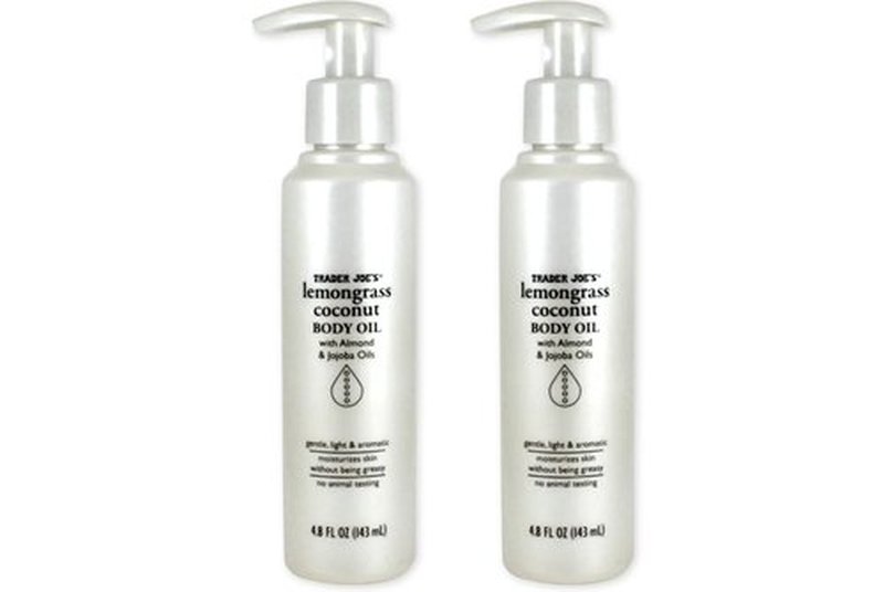 Trader Joe's Lemongrass Coconut Body Oil with Almond and Jojoba Oils 4.8 FL OZ (143 ml) - 2 PACK