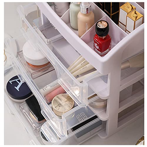 POFUOT skin care organizer,Makeup Desk Organizer With Drawers,Countertop Organizer for Cosmetics,Vanity brush with Holder for Lipstick, Brushes, Eyeshadow, and Desktop Finishing Dresser