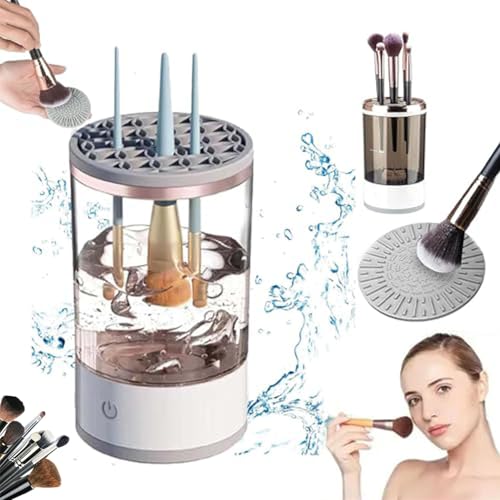 Beauty Swirl Cosmetic Brush Cleaner, The Cozy Luna Brush Cleaner, Makeup Brush Cleaner Machine, Electric Makeup Brush Cleaner, Automatic Makeup Brush Cleaner, for All Size Makeup Brush (10PCS)