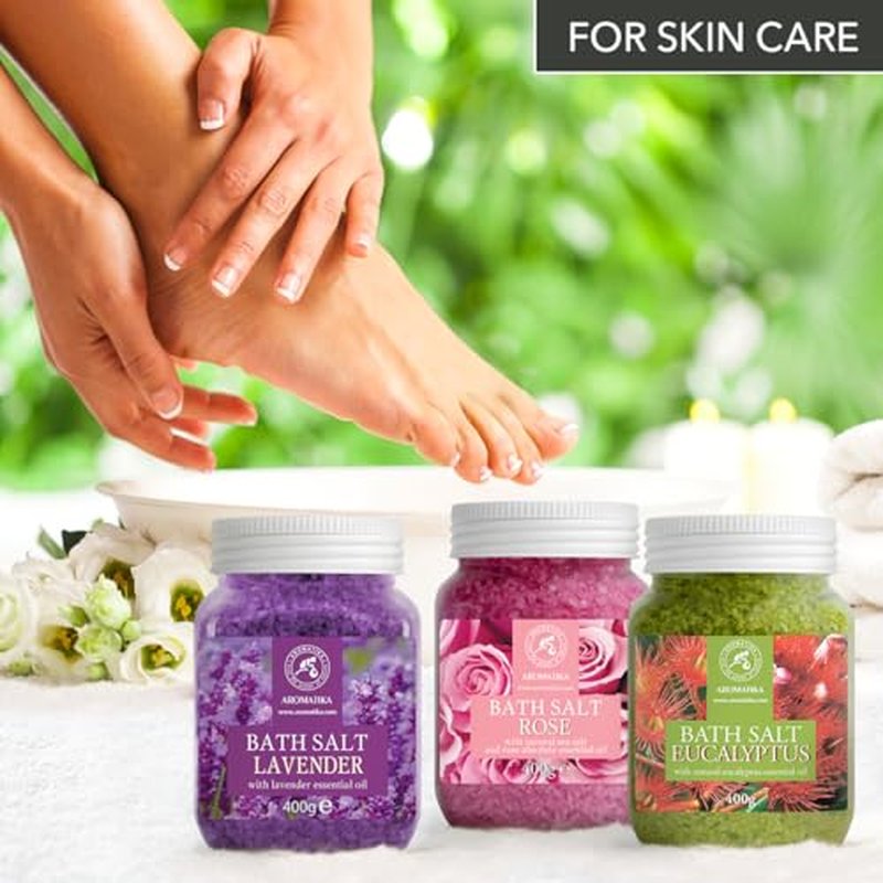 Bath Salts Set 42 Oz - Epsom Salt - Himalayan Pink Salt - Dead Sea Salt - 100% Pure & Natural - Best for Good Sleep - Beauty - Bathing - Body Care - Wellness - Relax - Aromatherapy - Spa