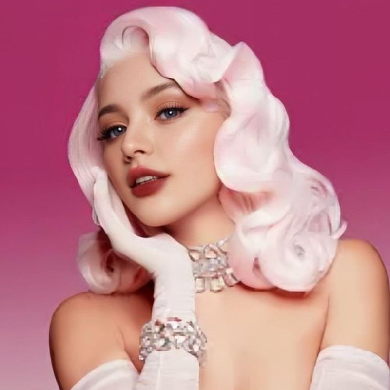 Amnenl Pink Finger Wave Curly Wig for Women 1920s Short Vintage Wigs Lady Synthetic Cosplay Costume Wig