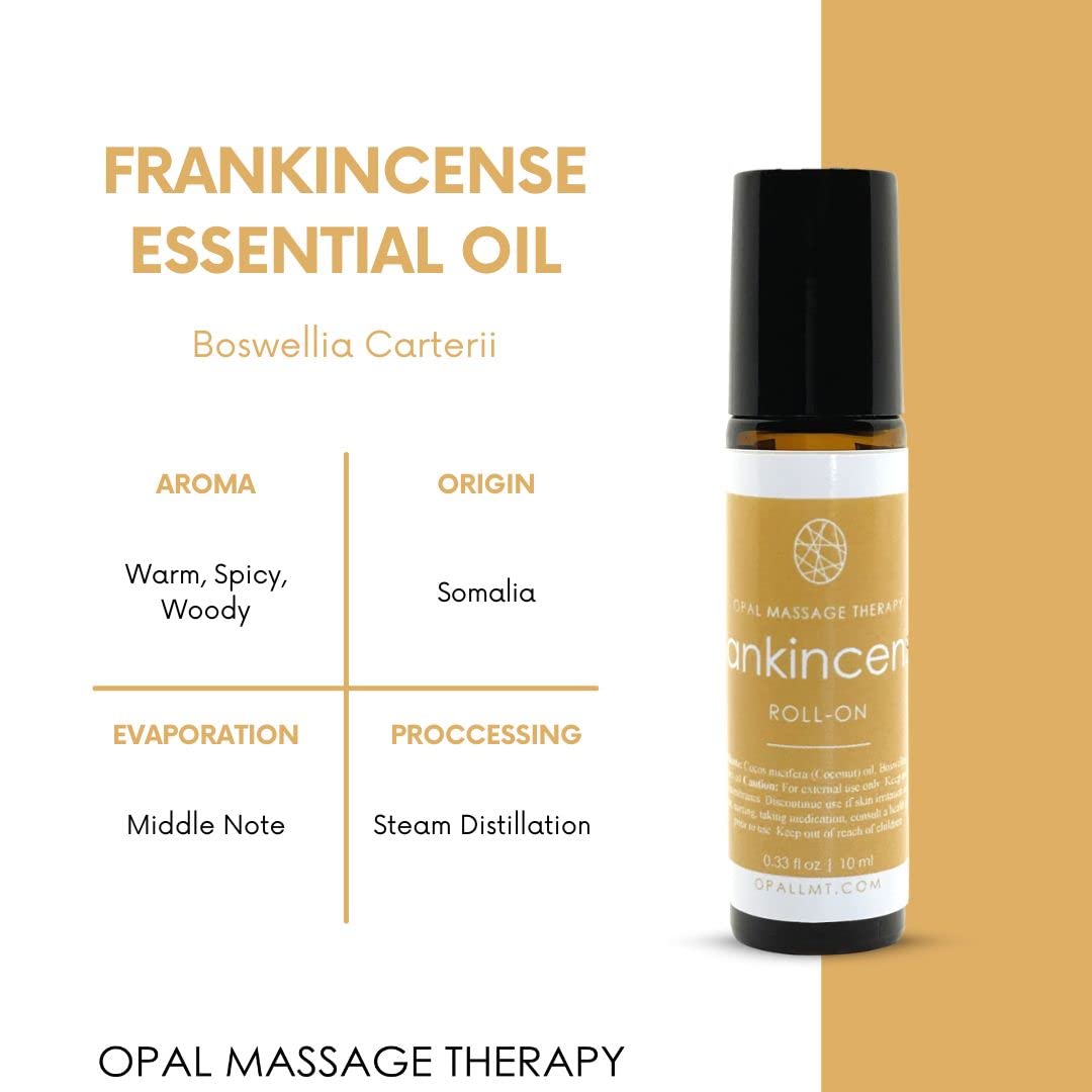 Premium Essential Oil Roll On Opal Massage Therapy 100% Natural & Pure 10 ML Roll On, Keep it Simple, Keep it Natural and Enjoy the Benefits (Frankincense)