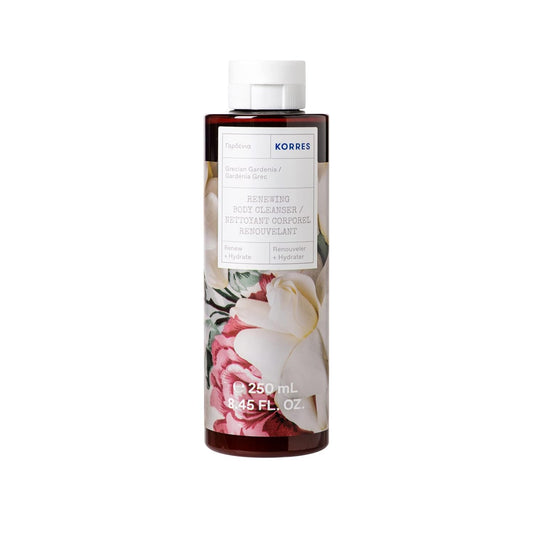 KORRES Renewing Body Cleanser - Grecian Gardenia Foaming Shower Gel with Aloe & Wheat Proteins | 8.45 Fl Oz