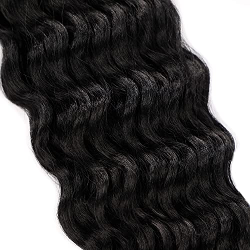 Ocean Wave Crochet Hair Extensions, Curly Braiding Crochet Hair, Soft Synthetic Crochet Hair Extensions 22inch 6Packs #T8/24 Brown mix Blonde