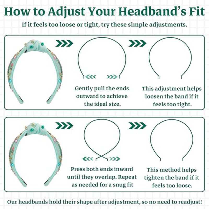 Teacher Headband for Women, Pearl Crystal Knotted Headband, Pencil Book Embellished Jeweled Top Knot Headband Teacher Hair Accessories for Back to School Teacher’s Day Appreciation Gifts (Green)