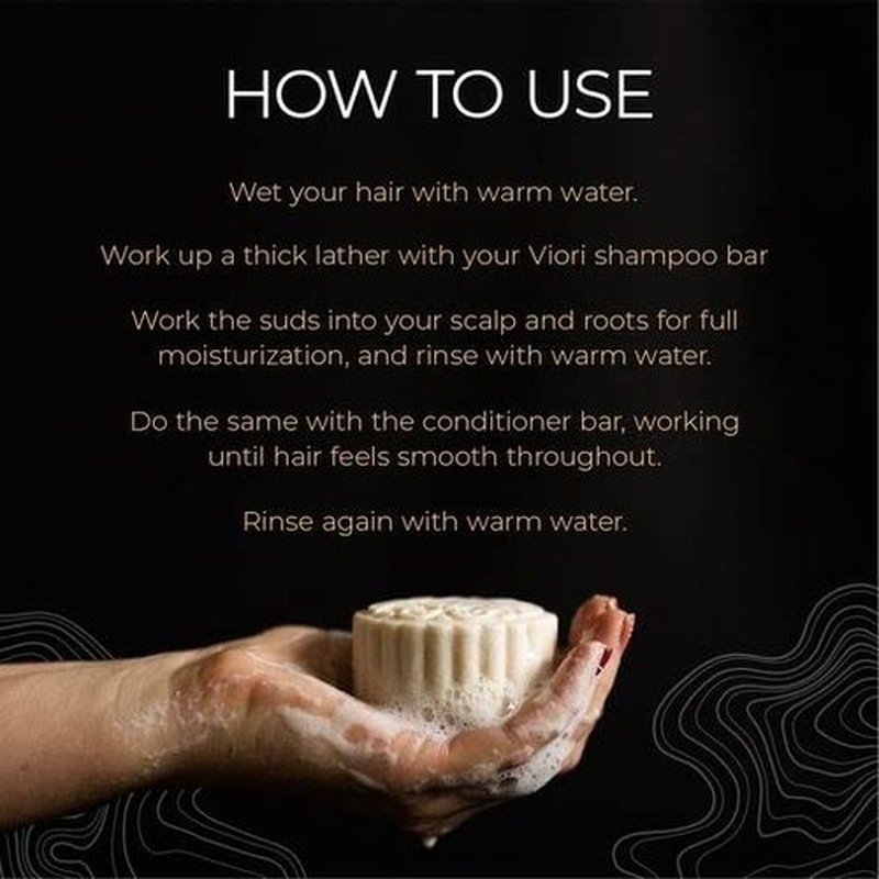 Viori Citrus Yao Shampoo and Conditioner Bar Set Made with Rice Water - Handcrafted Sulfate Free Shampoo and Conditioner